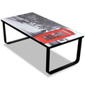 Coffee Table With Printing Glass Top