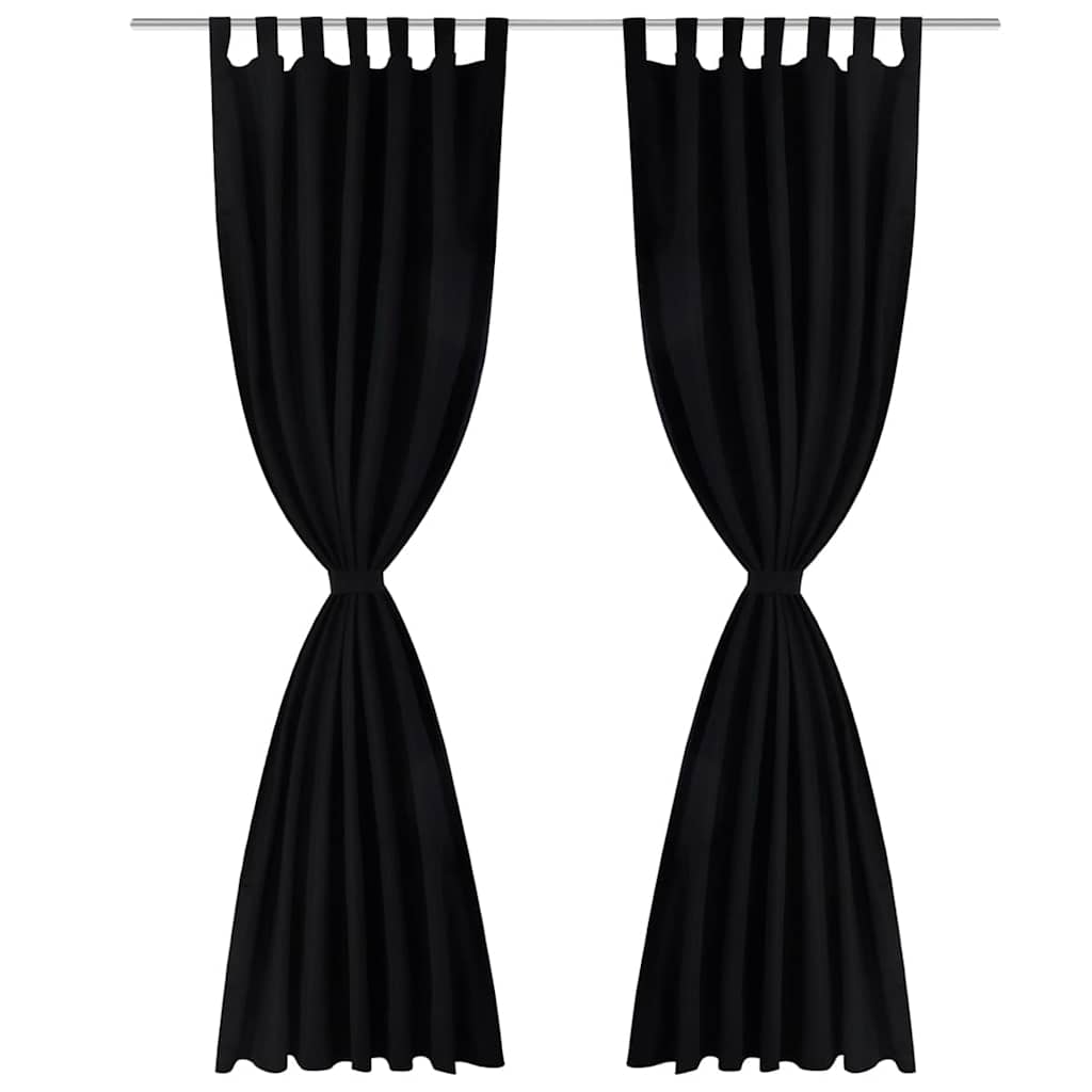 Curtains Micro Satin 2 Pack Loop Top Window Drapes Soft Pair 140cm Wide green