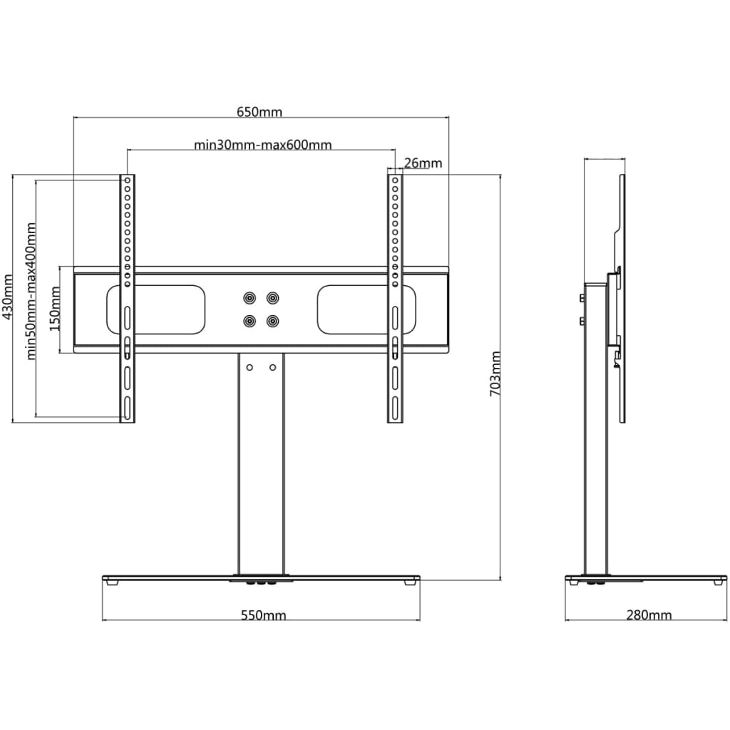 Pedestal Tv Stand For 37-55 Inch Screen Max Vesa 40Kg