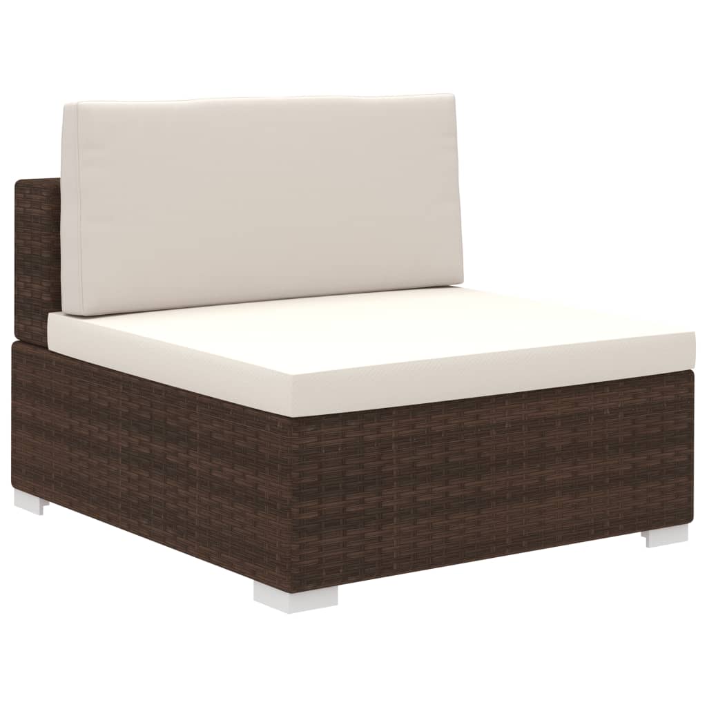 6 Piece Garden Lounge Set With Cushions Poly Rattan