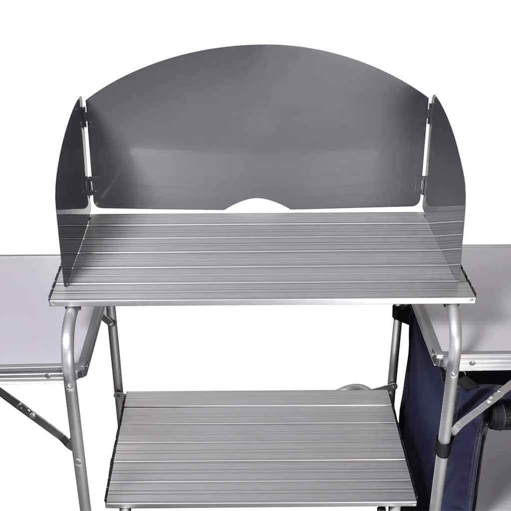 Camp Furniture Foldable Camping Kitchen Unit Windshield Aluminium Waterproof LED