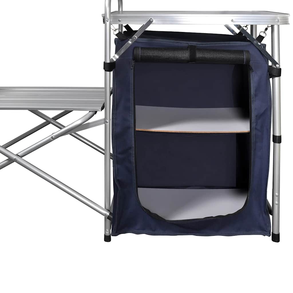 Camp Furniture Foldable Camping Kitchen Unit Windshield Aluminium Waterproof LED