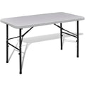 Foldable Garden Table 122 Cm Hdpe White