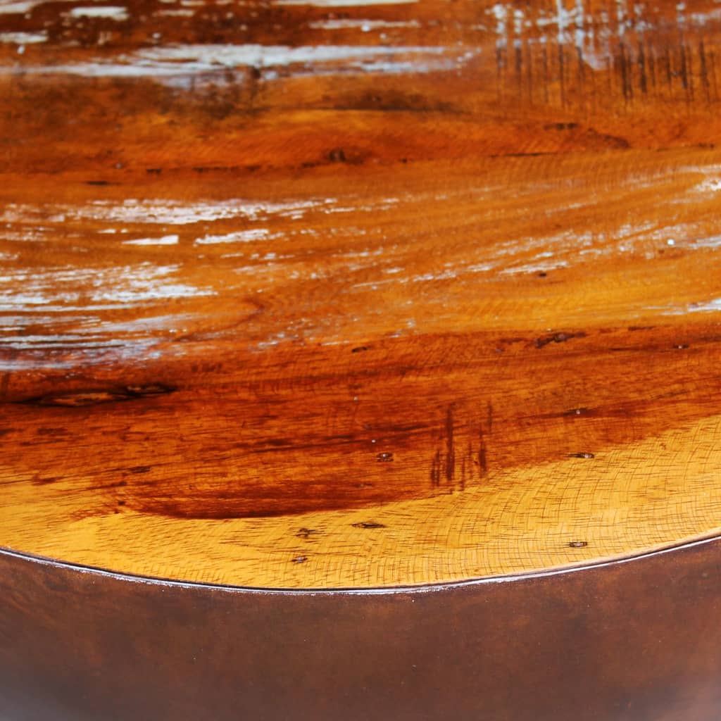 Coffee Table Bowl-Shaped With Steel Base Solid Reclaimed Wood