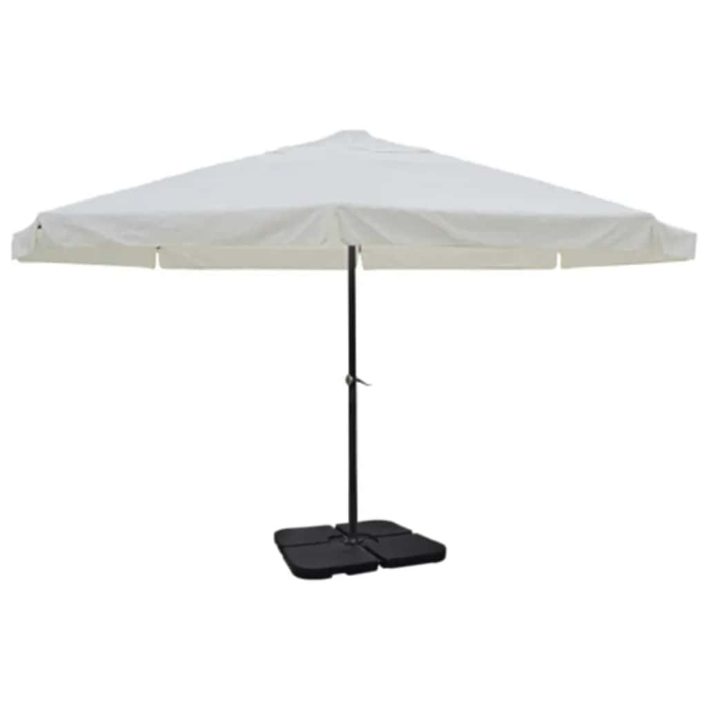 Garden Parasol Aluminium Portable Base green white Plastic Waterproof LED 50 cm