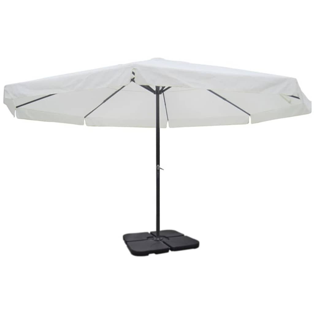 Garden Parasol Aluminium Portable Base green white Plastic Waterproof LED 50 cm