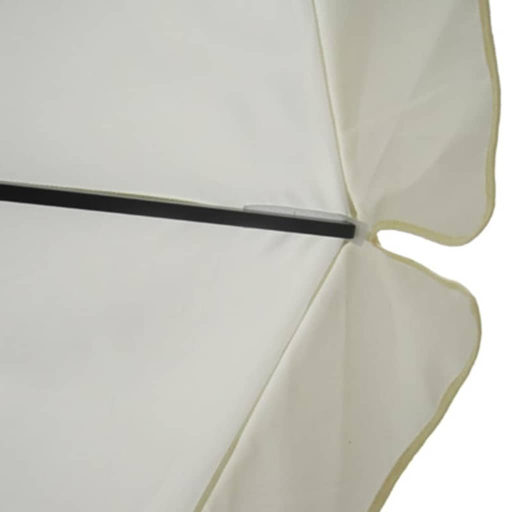 Garden Parasol Aluminium Portable Base green white Plastic Waterproof LED 50 cm
