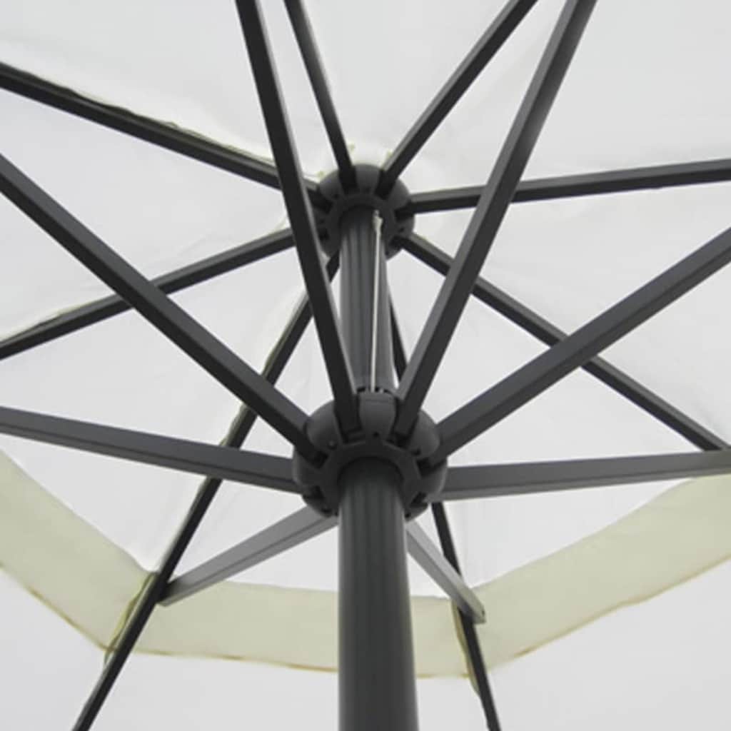 Garden Parasol Aluminium Portable Base green white Plastic Waterproof LED 50 cm
