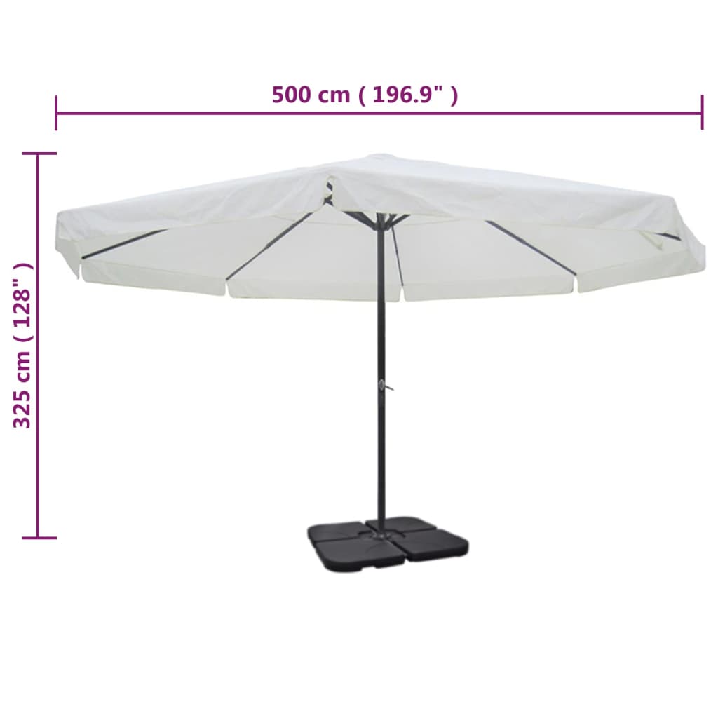 Aluminium Garden Parasol With Portable Base