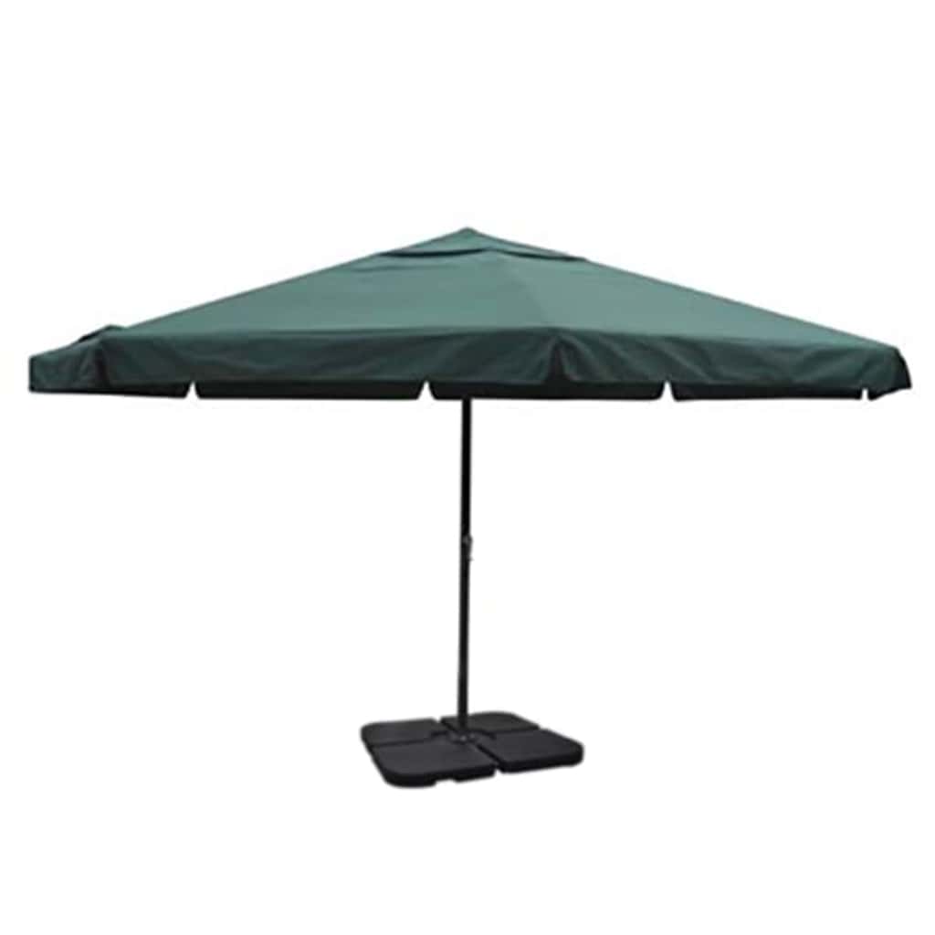 Garden Parasol Aluminium Portable Base green white Plastic Waterproof LED 50 cm