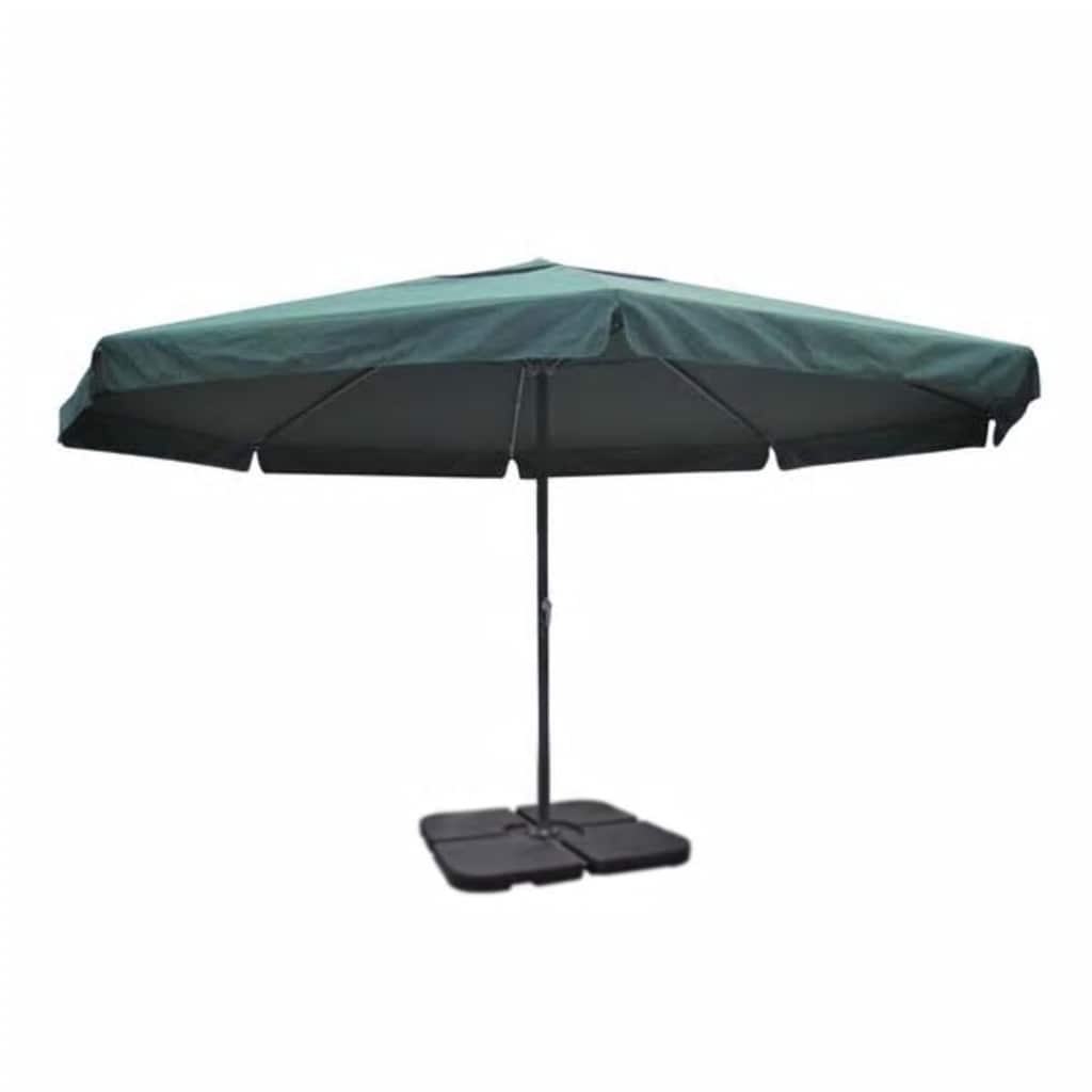 Garden Parasol Aluminium Portable Base green white Plastic Waterproof LED 50 cm