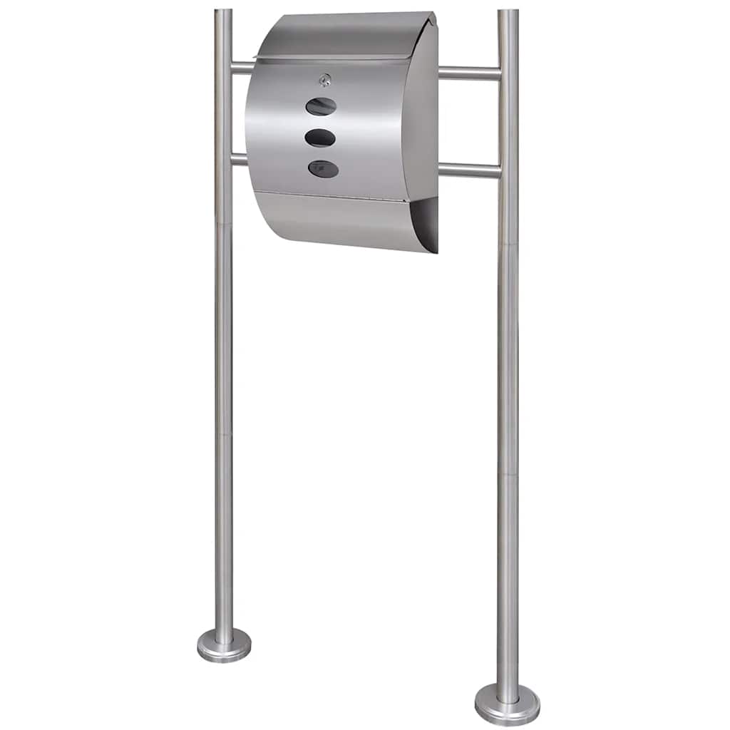 Post Boxes On Stand Stainless Steel 37.5 X 13 X 31 Cm 31 X 10.5 X 33.5 Cm Mailbo