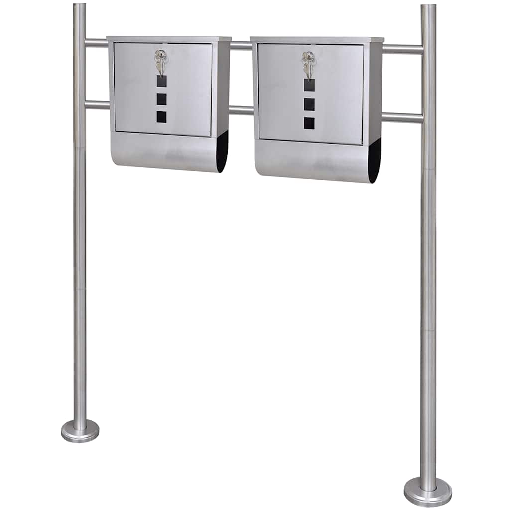 Post Boxes On Stand Stainless Steel 37.5 X 13 X 31 Cm 31 X 10.5 X 33.5 Cm Mailbo