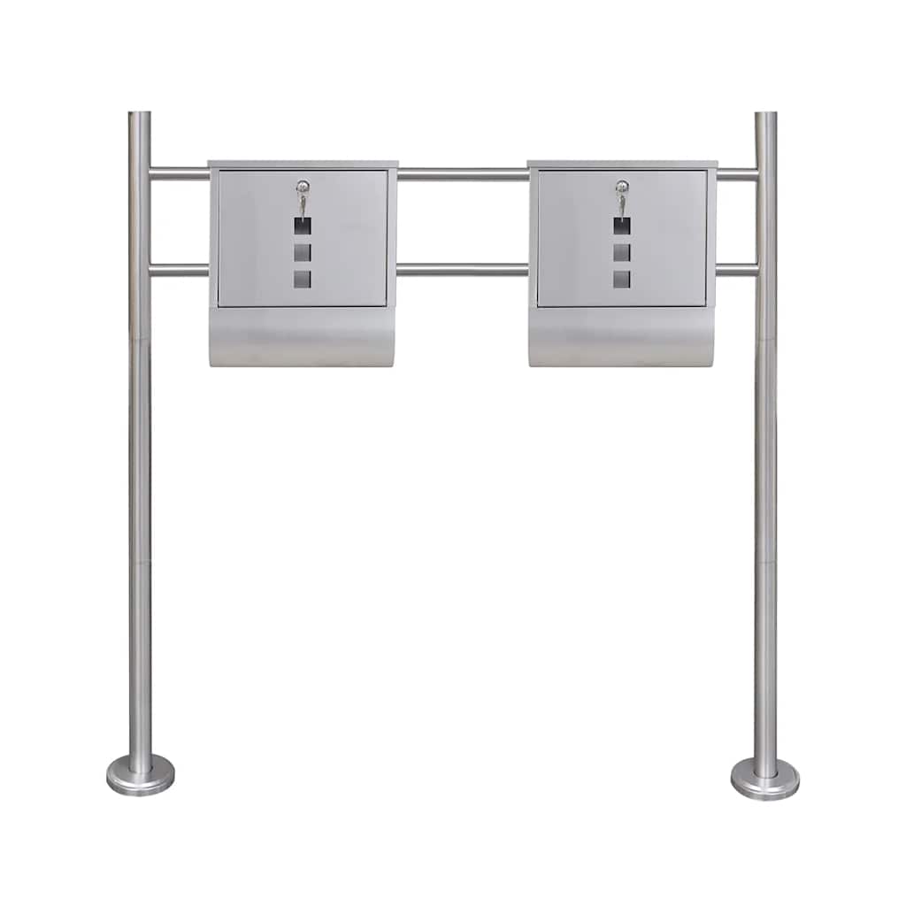 Post Boxes On Stand Stainless Steel 37.5 X 13 X 31 Cm 31 X 10.5 X 33.5 Cm Mailbo