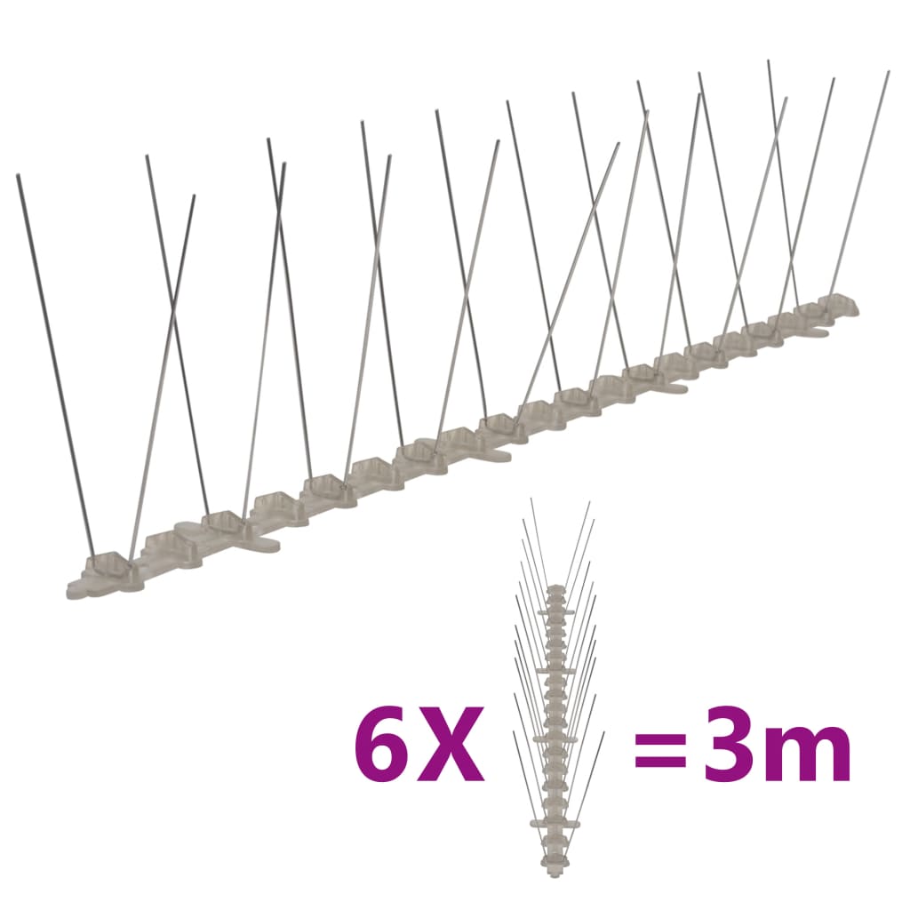 4-Row Plastic Bird & Pigeon Spikes Set Of 6