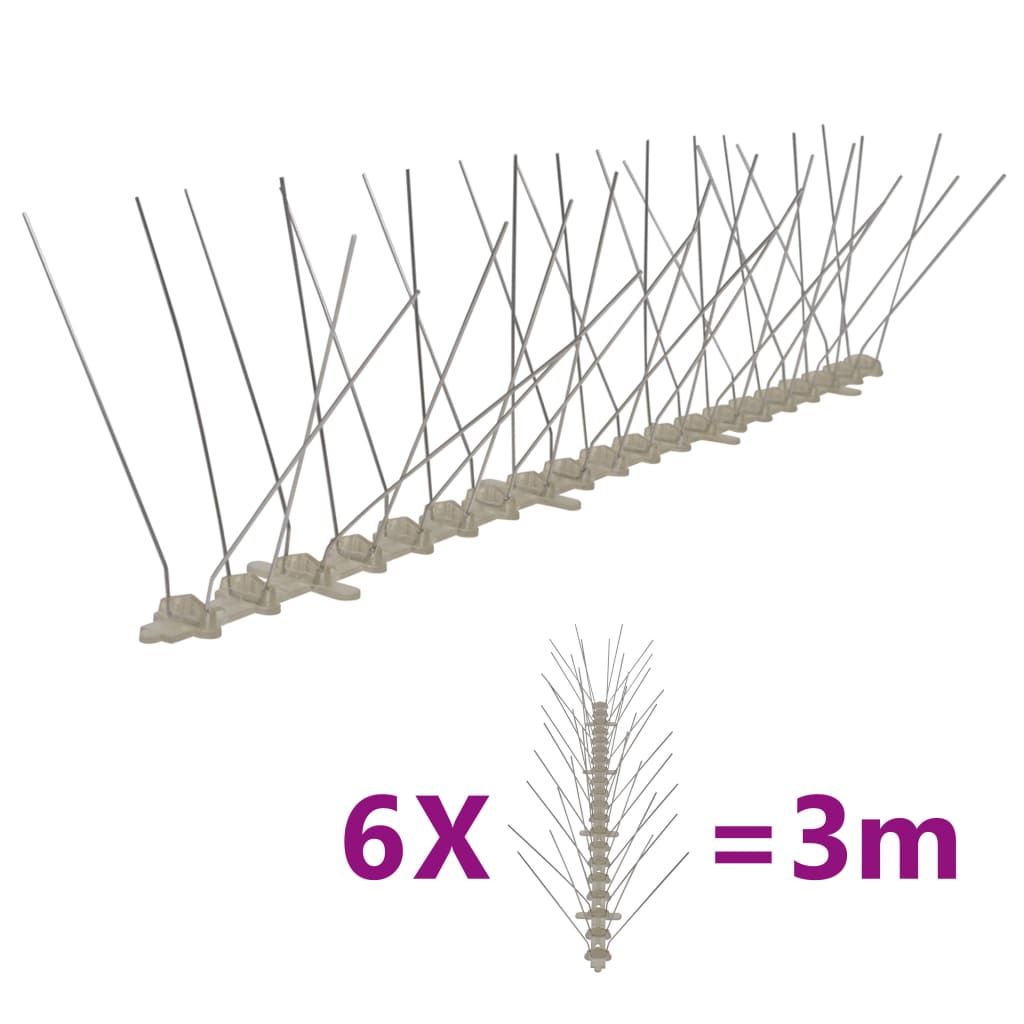 4-Row Plastic Bird & Pigeon Spikes Set Of 6