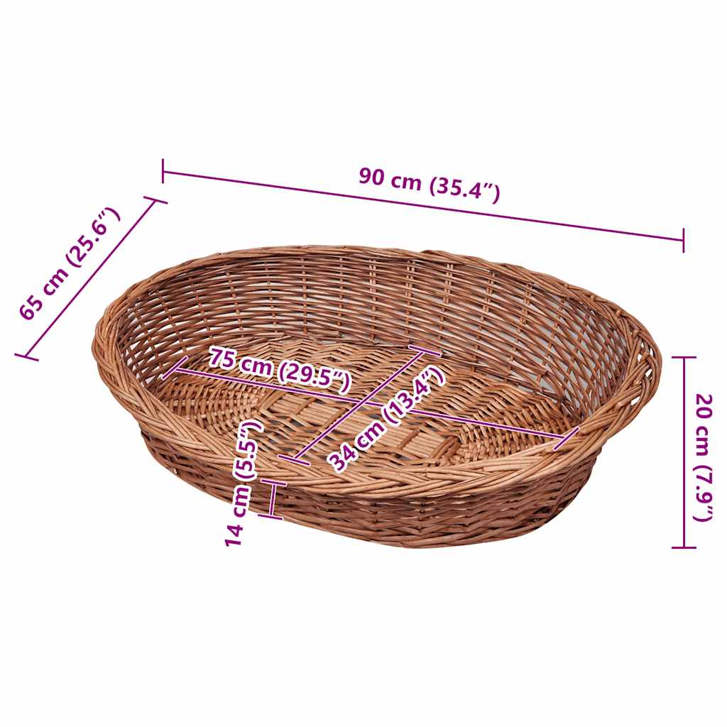 Willow Dog Basket/Pet Bed Natural