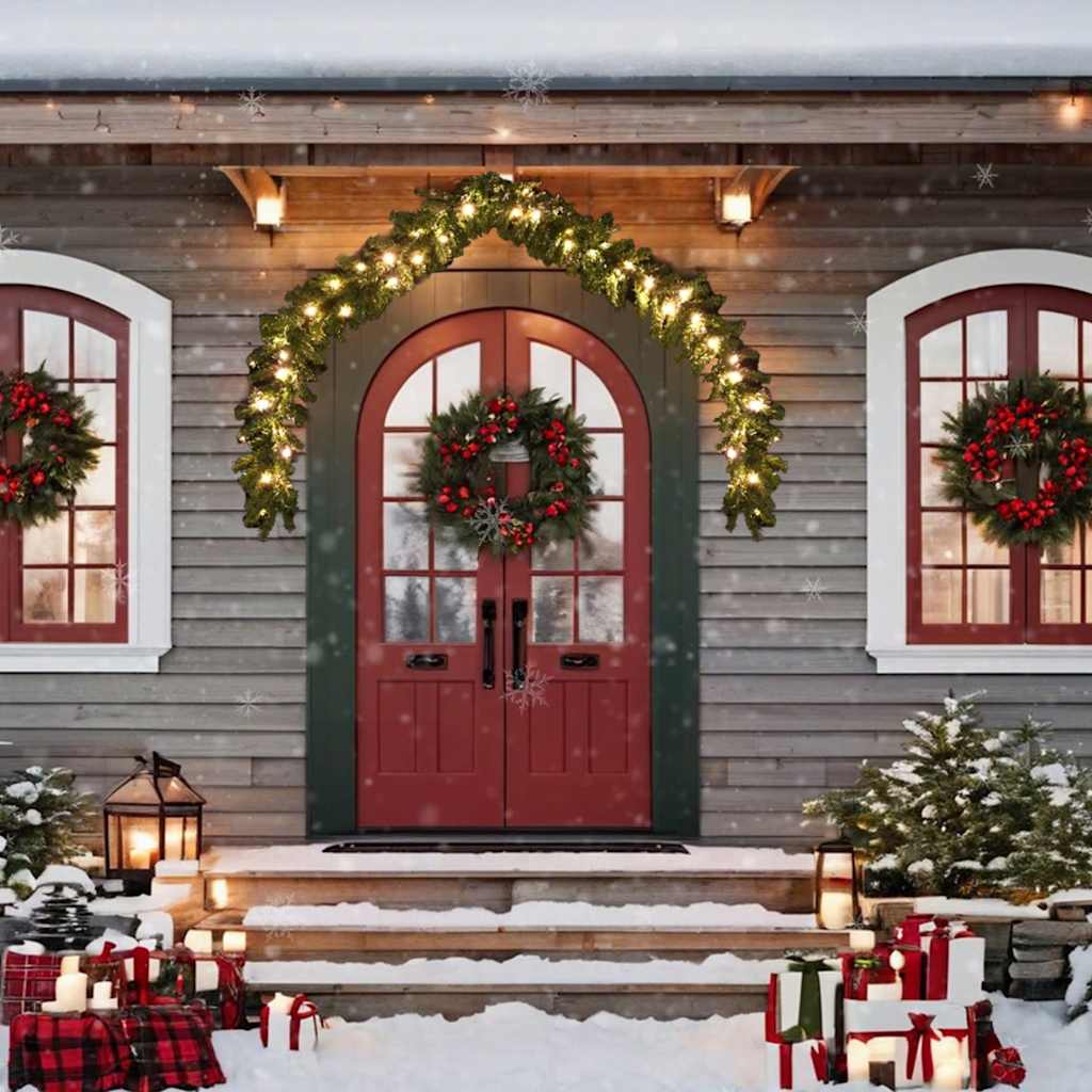 Christmas Garland With Led Lights
