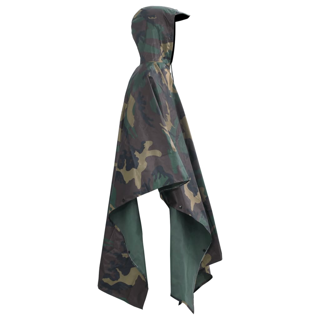 Waterproof Army Rain Poncho For Camping/Hiking