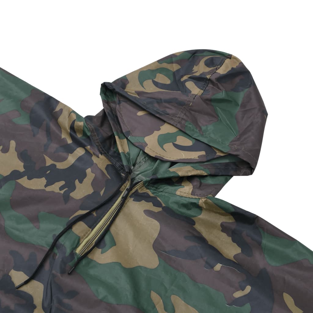Waterproof Army Rain Poncho For Camping/Hiking