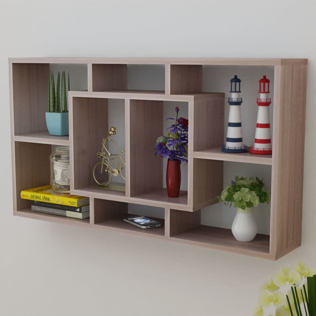 Floating Wall Display Shelf 8 Compartments Colour