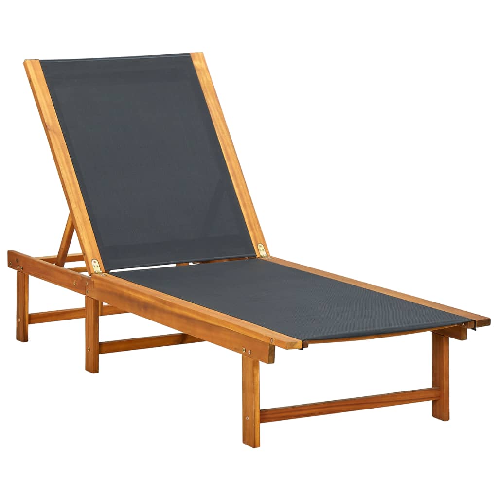Sun Loungers 2 Pcs Solid Wood Acacia And Textilene
