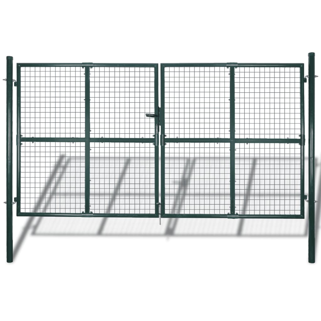 Double Door Fence Gate 300X150 Cm Powder-Coated Steel
