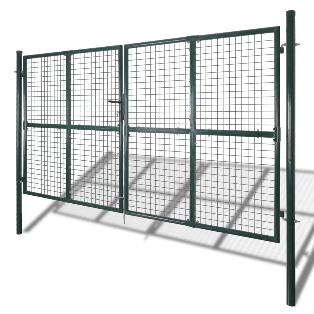 Double Door Fence Gate 300X150 Cm Powder-Coated Steel