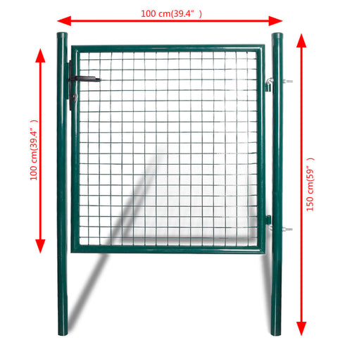 Single Door Fence Gate 100X100 Cm Powder-Coated Steel
