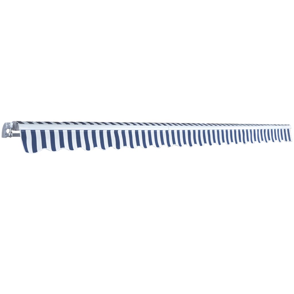 Folding Awning Manual-Operated 500 Cm Blue And White