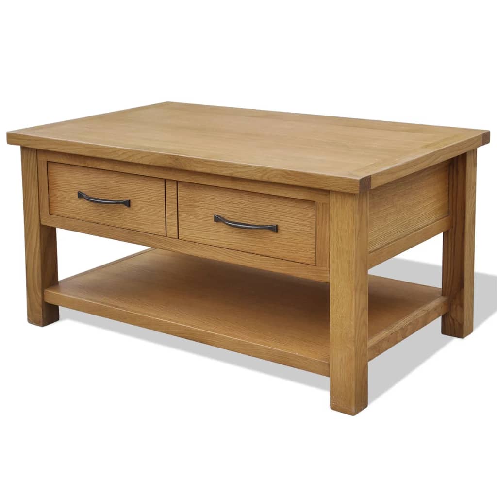 Coffee Table 88X53X45 Cm Solid Oak Wood