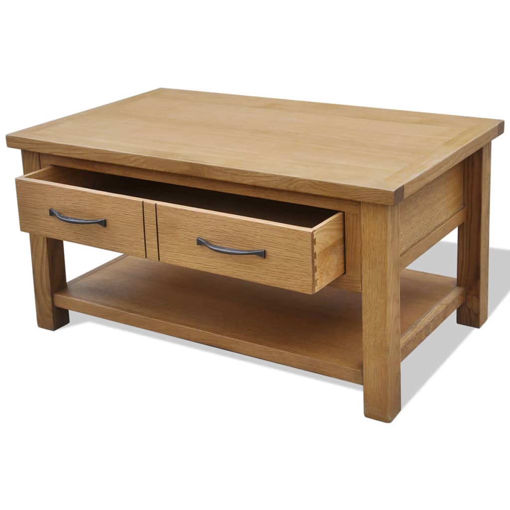 Coffee Table 88X53X45 Cm Solid Oak Wood