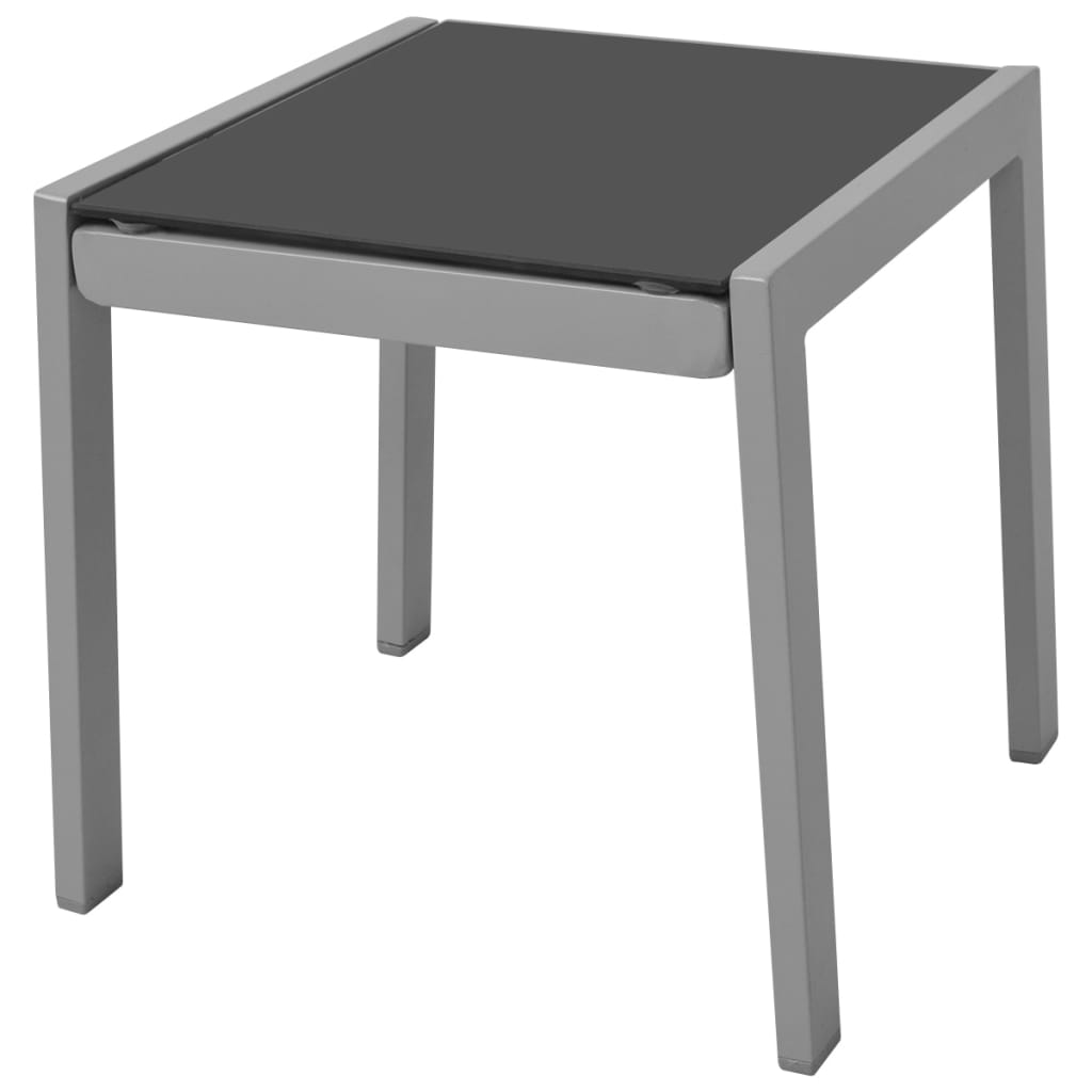 Sun Loungers With Table Aluminium Black