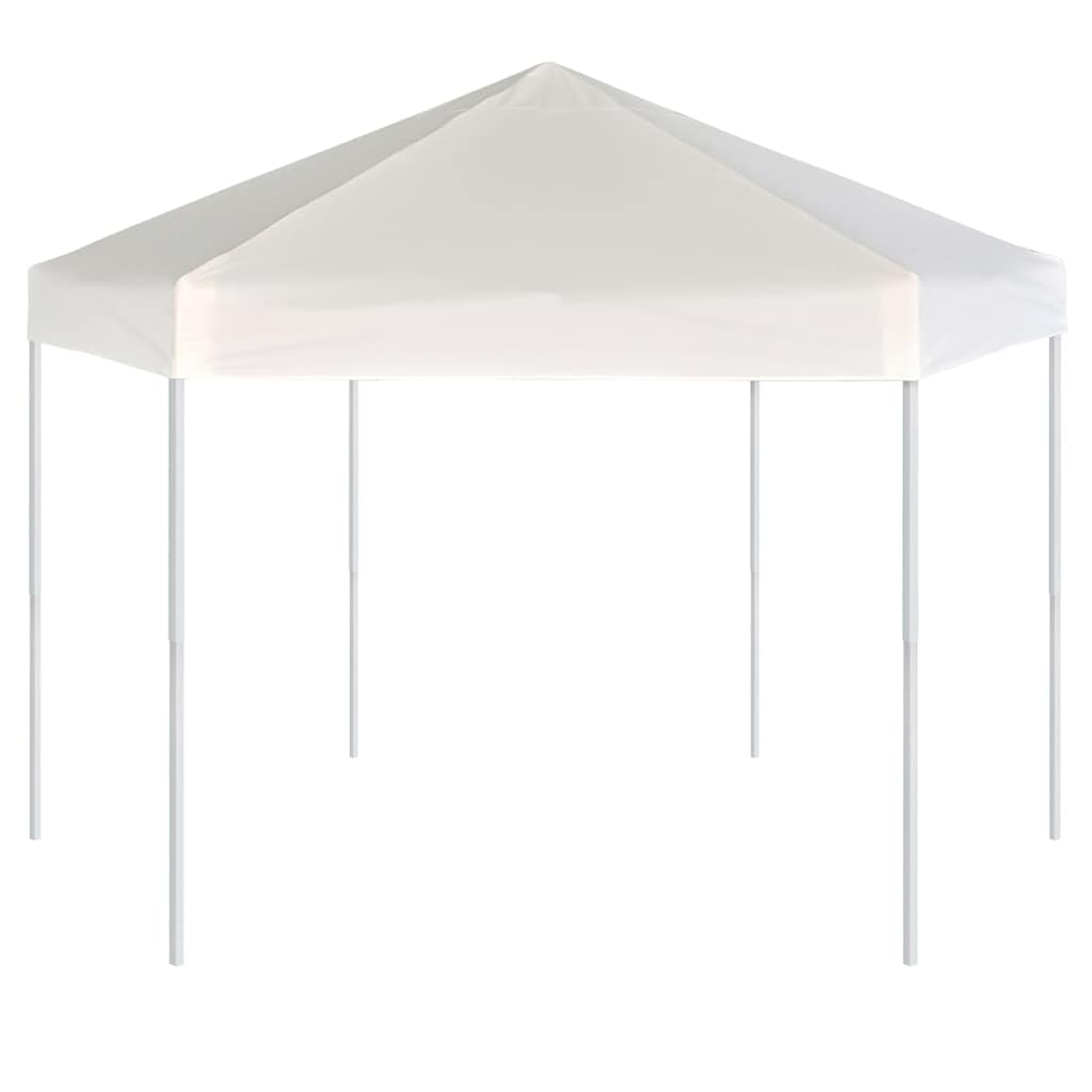 Gazebo Hexagonal Pop Up Marquee 3.6X3.1M 6 Sidewalls Garden Tent Grey Taupe 360