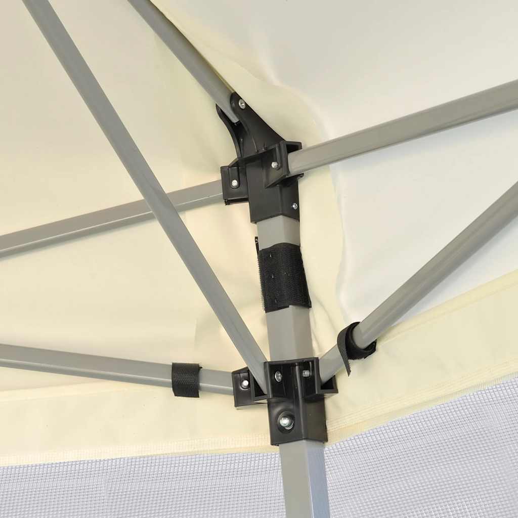 Gazebo Hexagonal Pop Up Marquee 3.6X3.1M 6 Sidewalls Garden Tent Grey Taupe 360