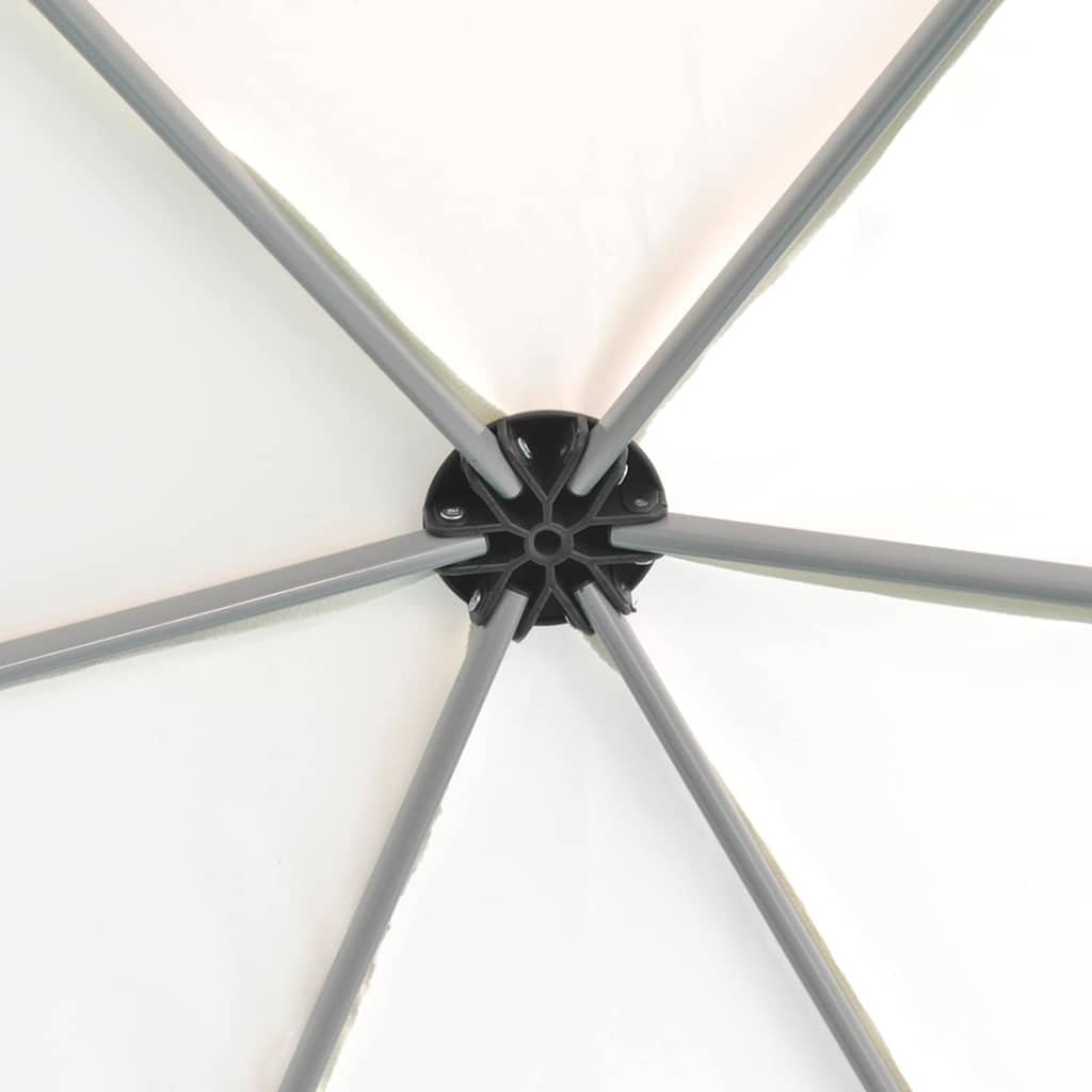Gazebo Hexagonal Pop Up Marquee 3.6x3.1m 6 Sidewalls Garden Tent grey taupe 360