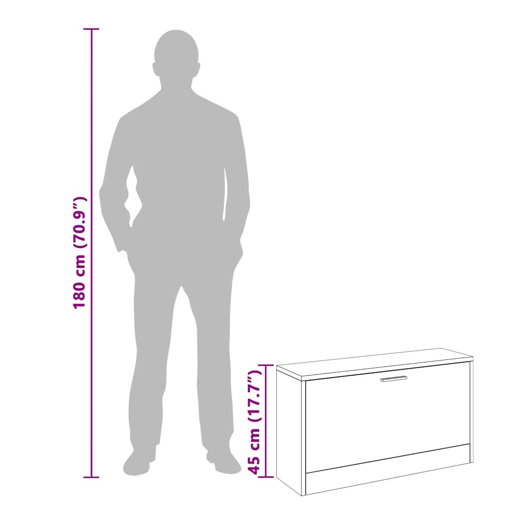 Shoe Storage Bench 80X24X45 Cm