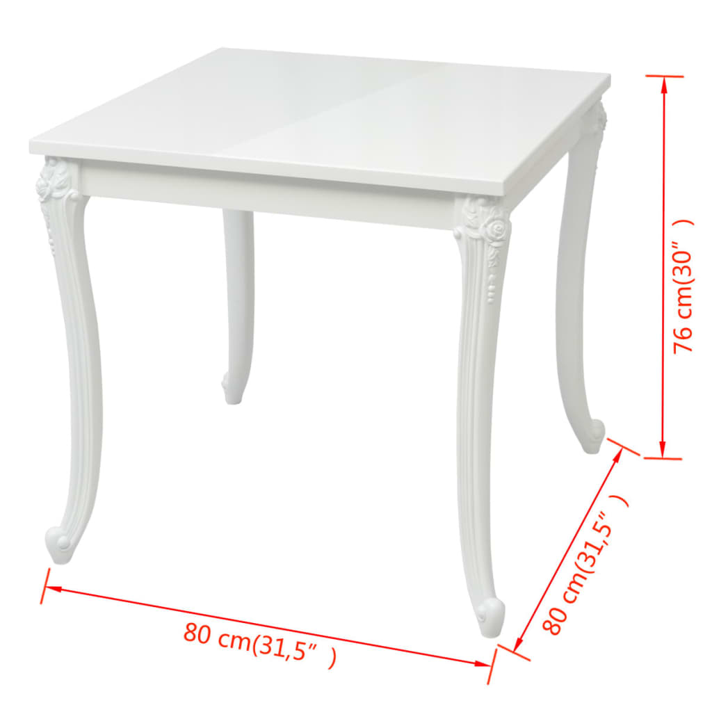 Dining Table High Gloss White