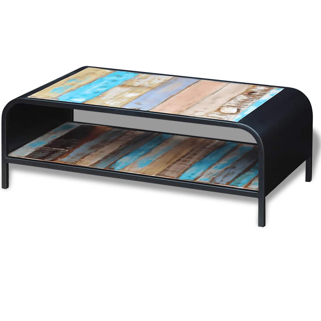 Coffee Table Solid Reclaimed Wood Multicolour Solid reclaimed wood + steel frame