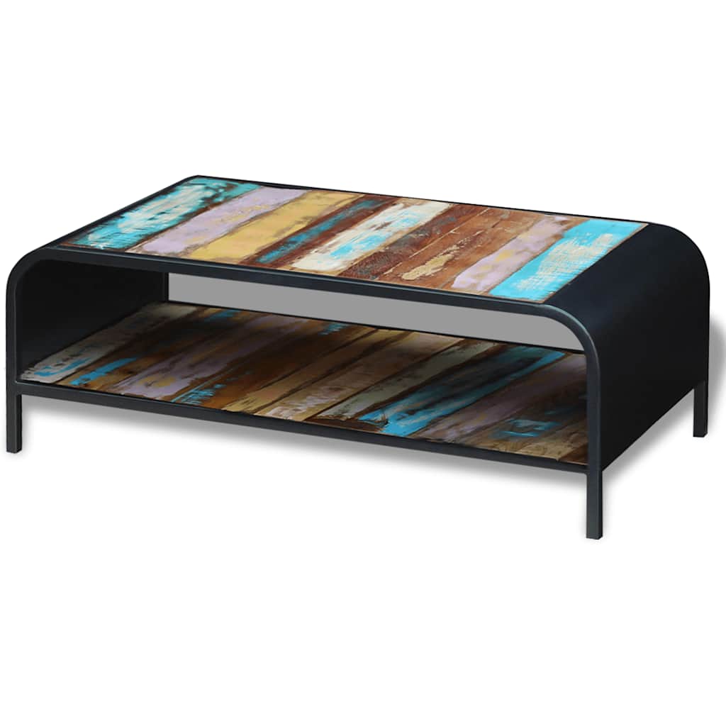 Coffee Table Solid Reclaimed Wood Multicolour Solid reclaimed wood + steel frame