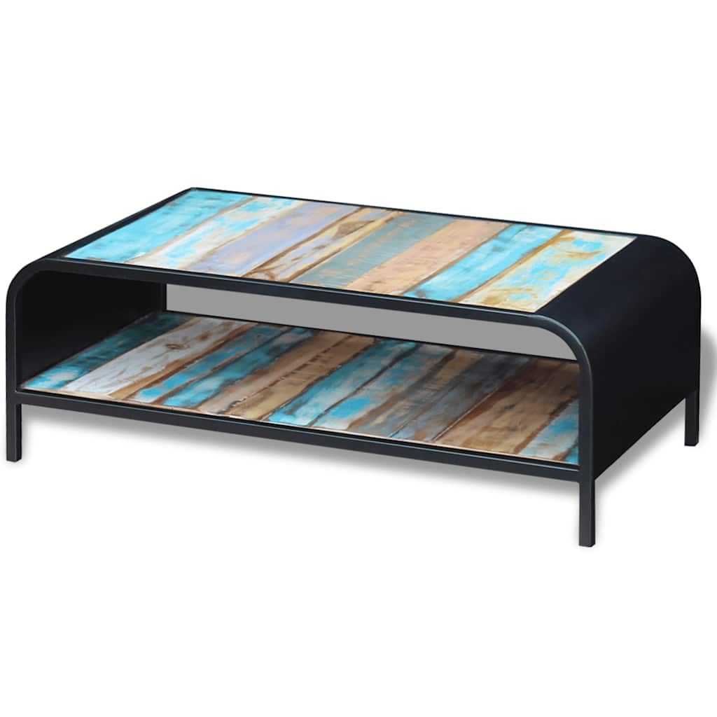 Coffee Table Solid Reclaimed Wood Multicolour Solid reclaimed wood + steel frame
