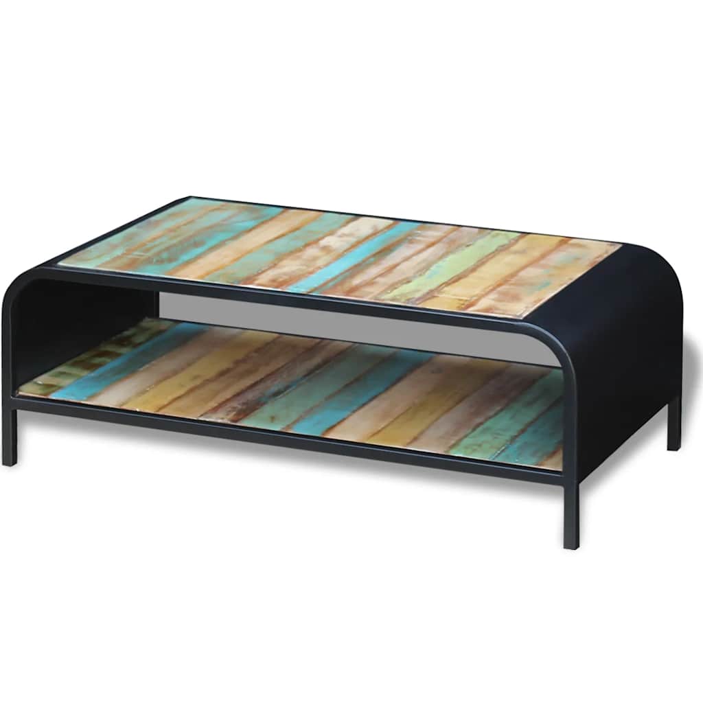 Coffee Table Solid Reclaimed Wood Multicolour Solid reclaimed wood + steel frame