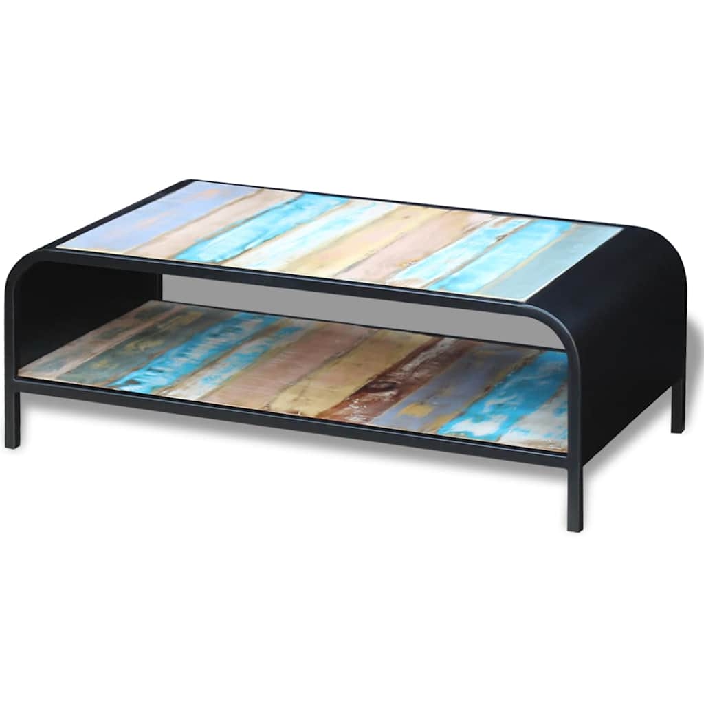 Coffee Table Solid Reclaimed Wood Multicolour Solid reclaimed wood + steel frame