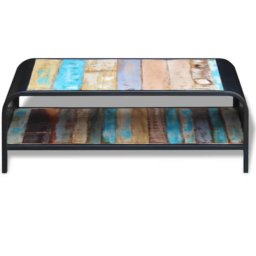 Coffee Table Solid Reclaimed Wood Multicolour Solid reclaimed wood + steel frame
