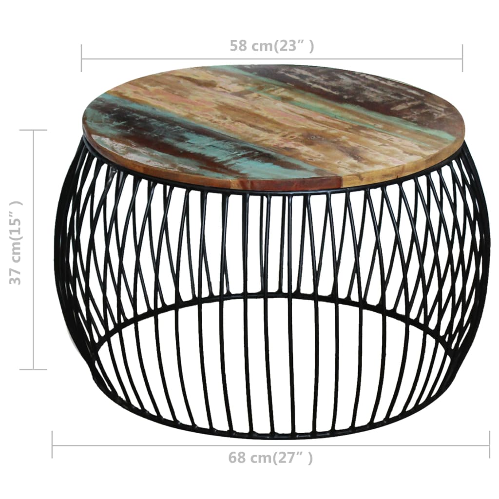 Coffee Table | Multicolour | Reclaimed Wood And Iron | Medium | Durable