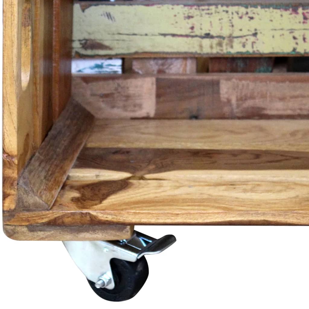 Coffee Table Solid Reclaimed Wood 70X70X35 Cm