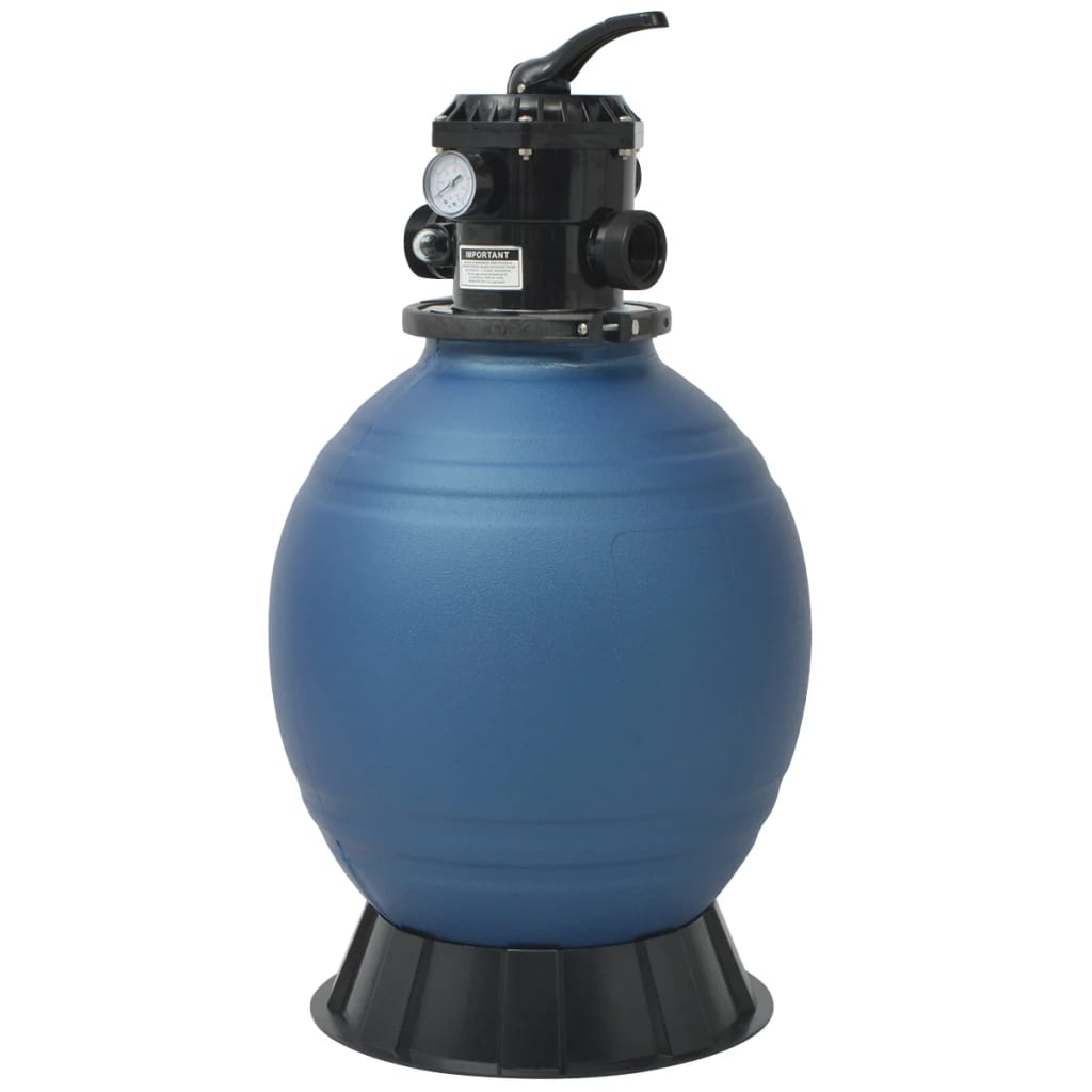Pool Sand Filter With 6 Position Valve Blue 460 Mm