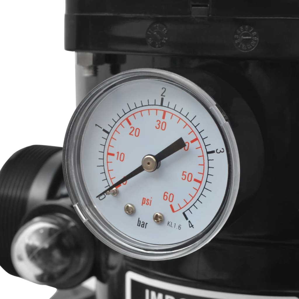 Pool Sand Filter With 6 Position Valve Blue 460 Mm