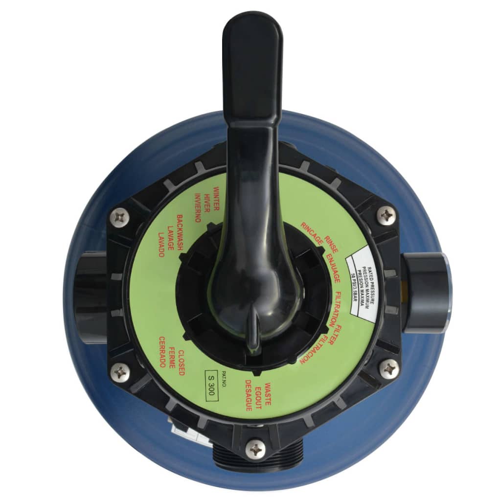 Pool Sand Filter With 6 Position Valve Blue 460 Mm