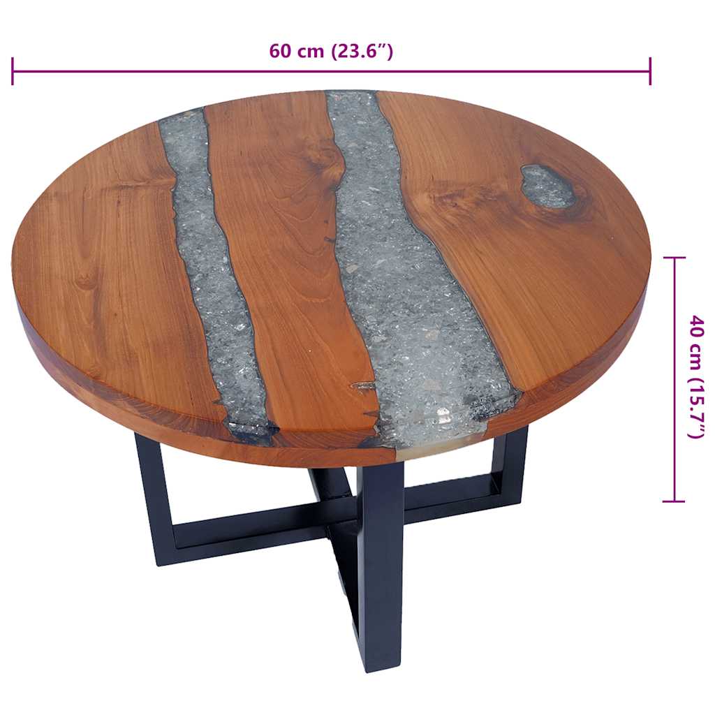 Coffee Table Teak Resin 100X50 Cm Multicolour 60 X 40 Cm 100 X 50 X 40 Cm 100 Cm